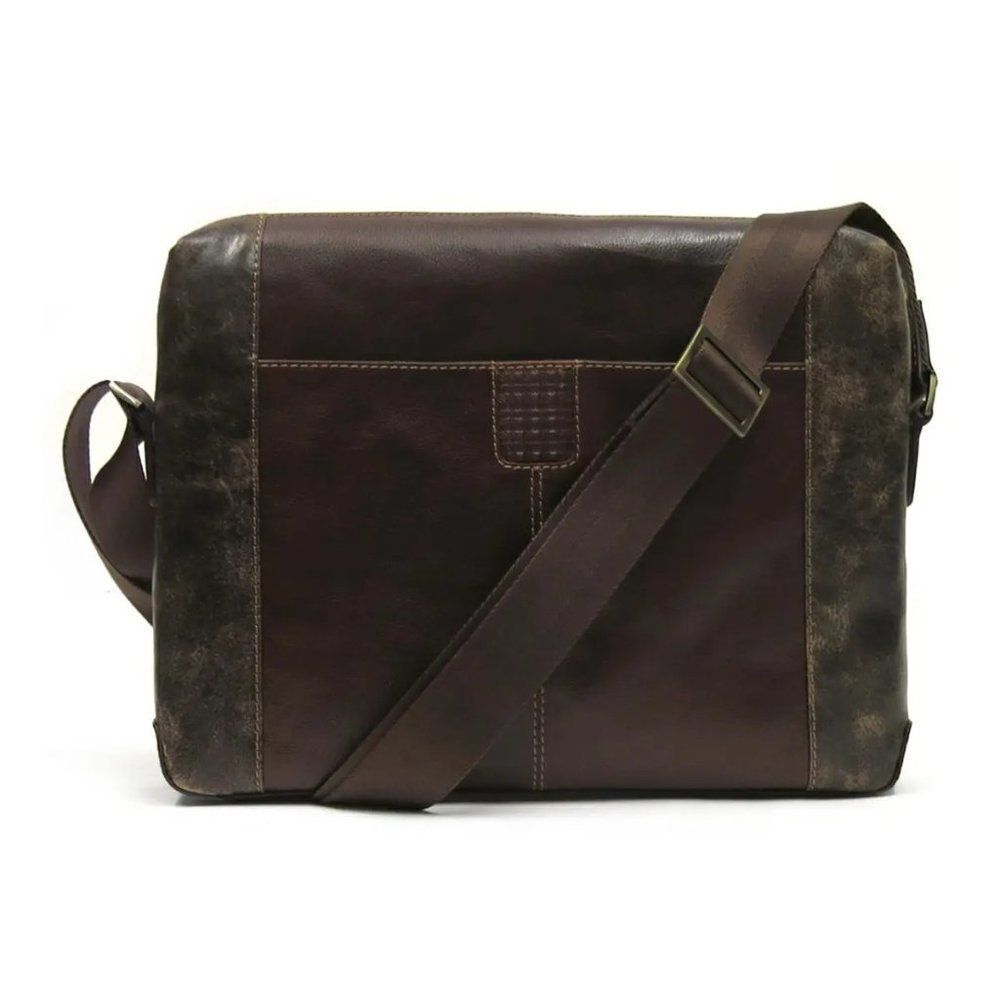 NEW! Boconi: Garth Urban Leather Messenger Bag in Cognac